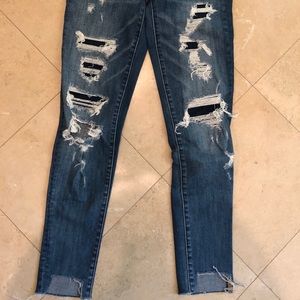 American Eagle Outfitters Dark Wash Ripped Jeans.